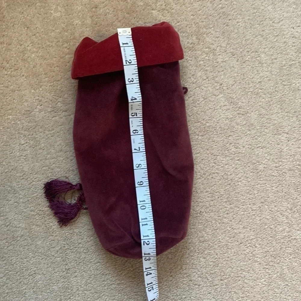 Pottery barn, red velvet wine bag